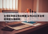 全球区块链公司总数量[公布2021年全球区块链50强榜单]